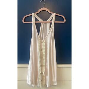 Lush | Soft Pink Racerback Tank with Ruffle Detail and Anchor Buttons | Size Med